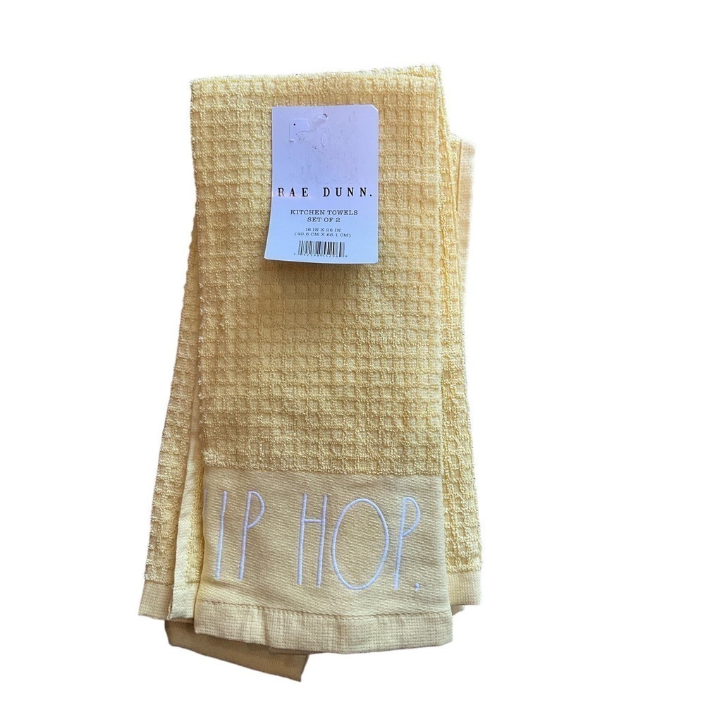 Rae Dunn 2 Easter kitchen Towel set *Hip Hop-Love My Peeps*‎